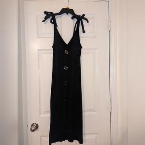 ZARA Knit Button Down Midi Dress with Ties